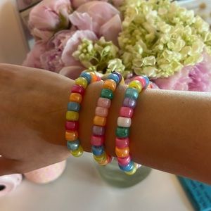 Bead bracelets! Rainbow bead bracelets!